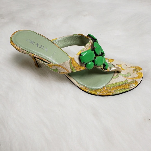prada brocade sandals